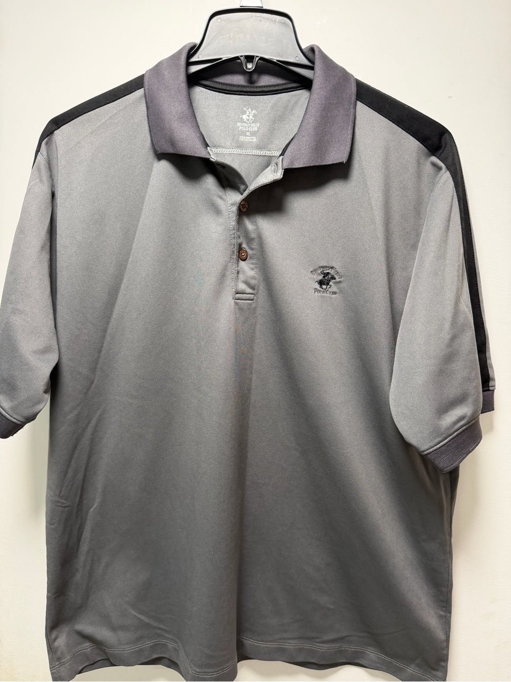 Beverly Hills Polo Club Gray and Black Men's Polo Shirt